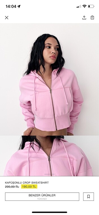 Kapüşonlu CROP Sweatshirt