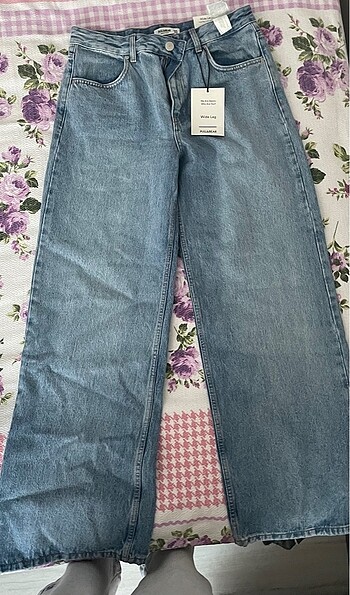 40 Beden Yüksek Bel Geniş Paça Jean