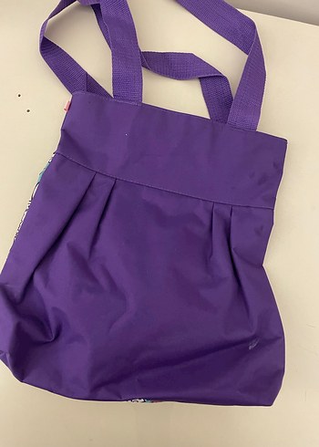 Renkli Baskılı Mor Kadın Tote Çanta - Görsel 3