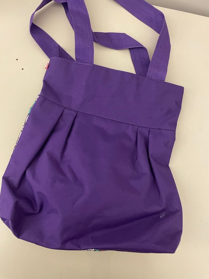 Renkli Baskılı Mor Kadın Tote Çanta - Görsel 3