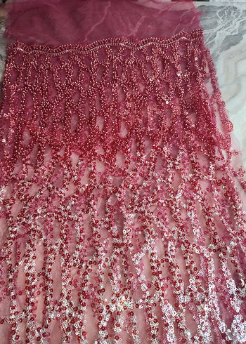 Bordo İşlemeli Bohem kumaş 130x38 cm