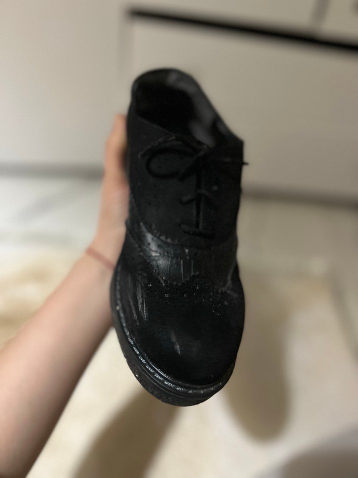 Siyah Erkek Çocuk Goth Özel Ayakkabı - Görsel 2