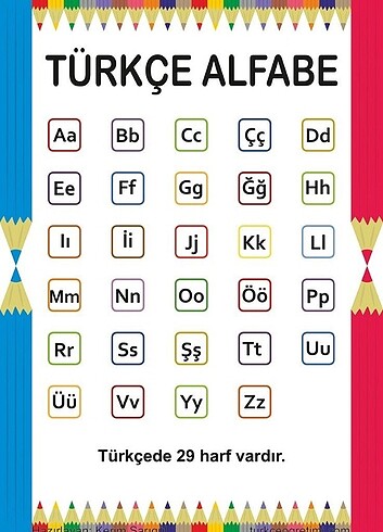 Türkçe alfabe harfler cırt cırtlı etkinlik ve hediye yazsil 