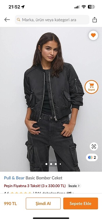 xs Beden Pull&Bear Bomber Ceket xs