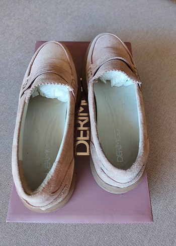 DERİMOD KADIN DERİ SÜET MASKULEN LOAFER - Görsel 3