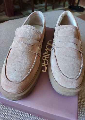DERİMOD KADIN DERİ SÜET MASKULEN LOAFER - Görsel 2