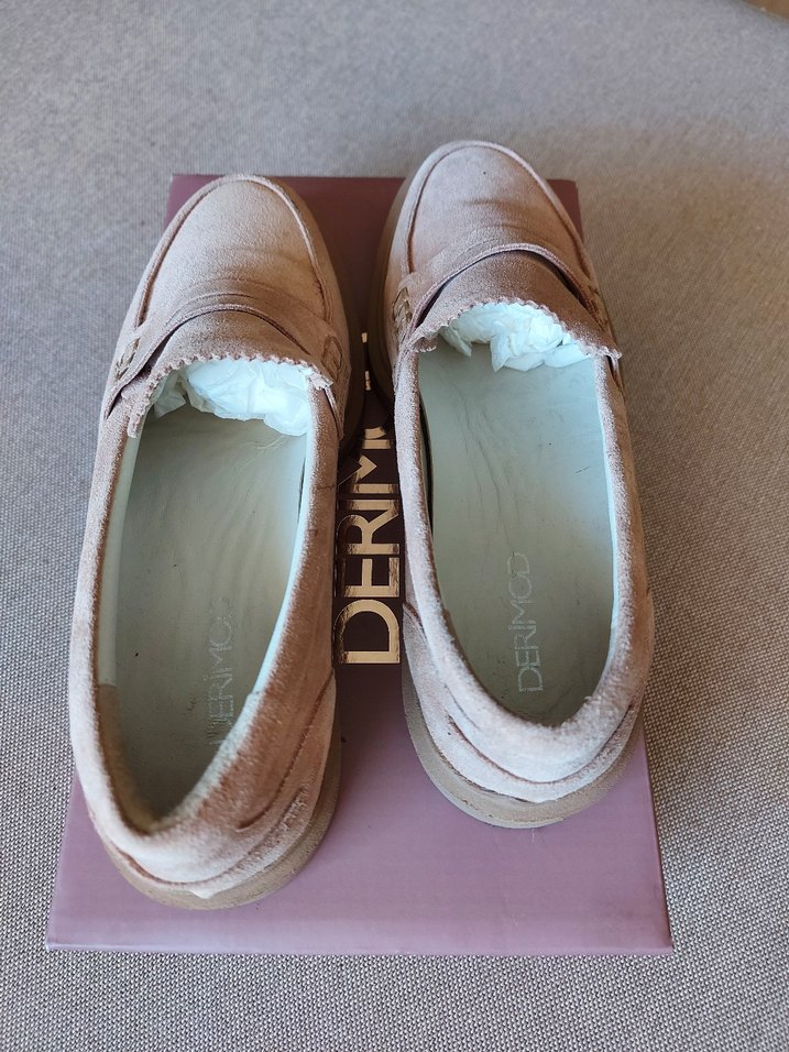 DERİMOD KADIN DERİ SÜET MASKULEN LOAFER - Görsel 3