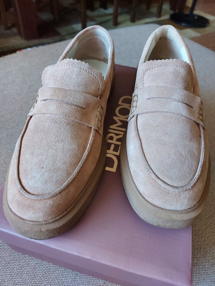 DERİMOD KADIN DERİ SÜET MASKULEN LOAFER - Görsel 2