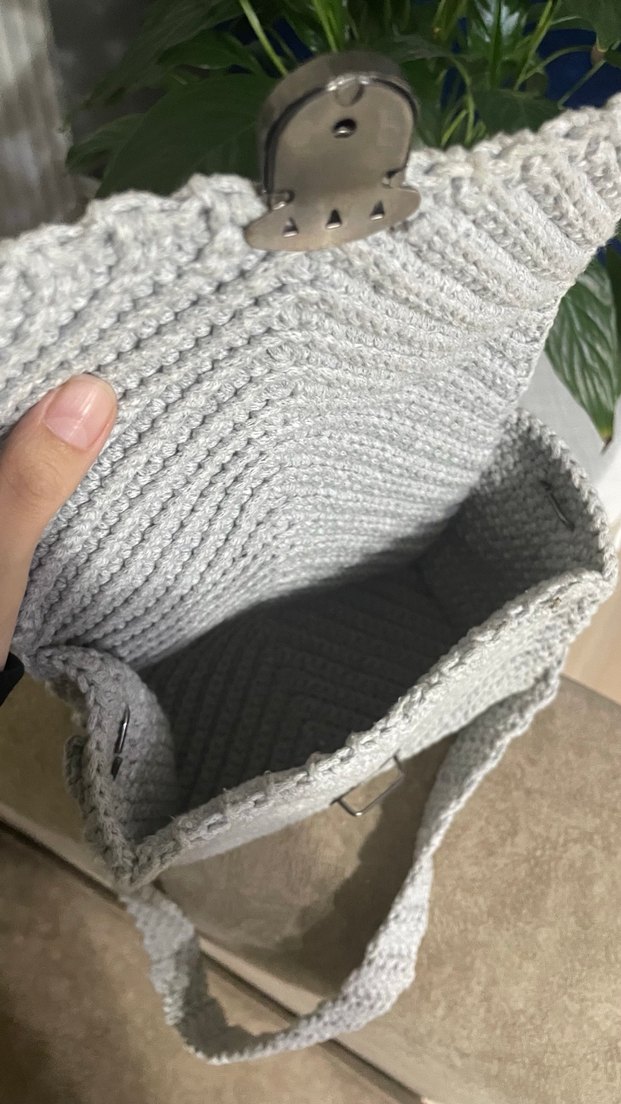 Gri Örgü Kadın Çanta - Görsel 2