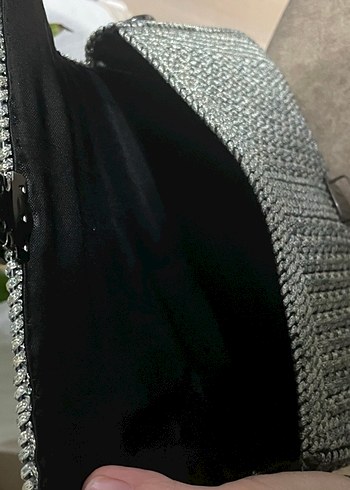 Zincir Detaylı Örgü Çanta - Görsel 3