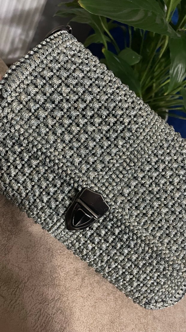 Zincir Detaylı Örgü Çanta - Görsel 2