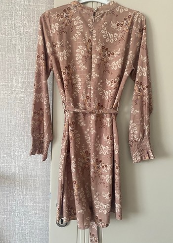 Bej Çiçek Desenli Bohem Midi Kadın Elbise - Görsel 2