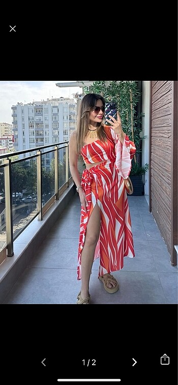 Trendyol & Milla Saten tek kol elbise