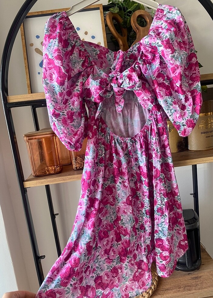 Balon Kol Kısa Elbise - Görsel 3