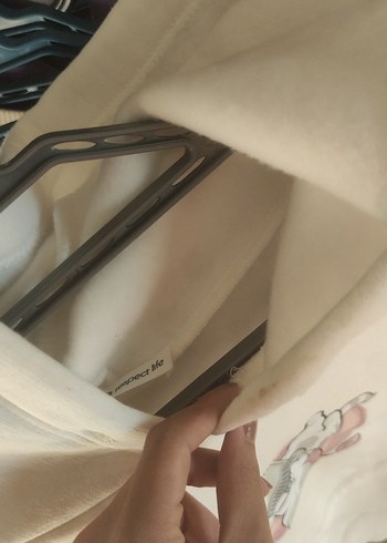 s Beden Beyaz Kapüşonlu Baskılı Kadın Sweatshirt