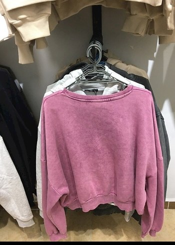 Salaş Kesim Pembe Batik Desenli Kadın Sweatshirt
