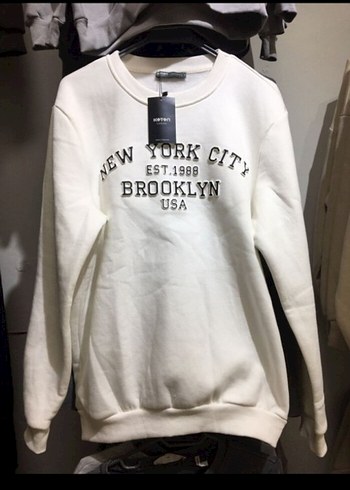 Koton Beyaz Erkek Baskılı Sweatshirt m:1,xl:3