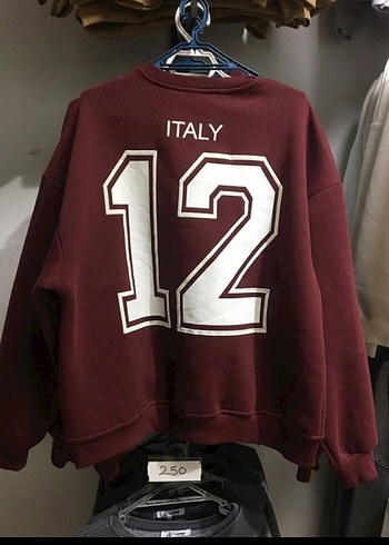 Koton Bordo Oversize Milano Baskılı Sweatshirt