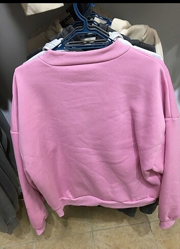 xs Beden pembe Renk Koton sweatshirt