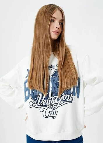 xl Beden beyaz Renk Koton sweatshirt