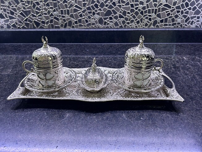 Gümüş Türk Kahvesi Seti - Görsel 2