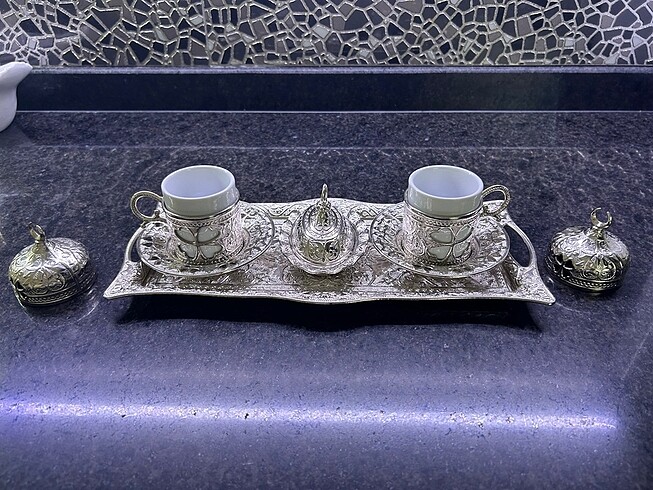 Gümüş Türk Kahvesi Seti - Görsel 3