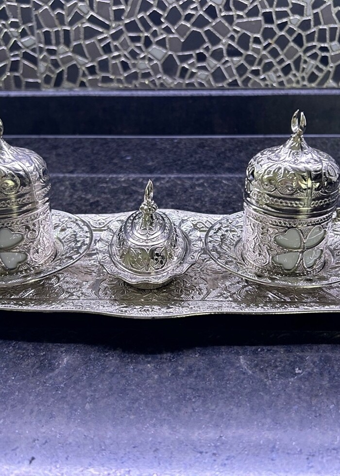 Gümüş Türk Kahvesi Seti - Görsel 2