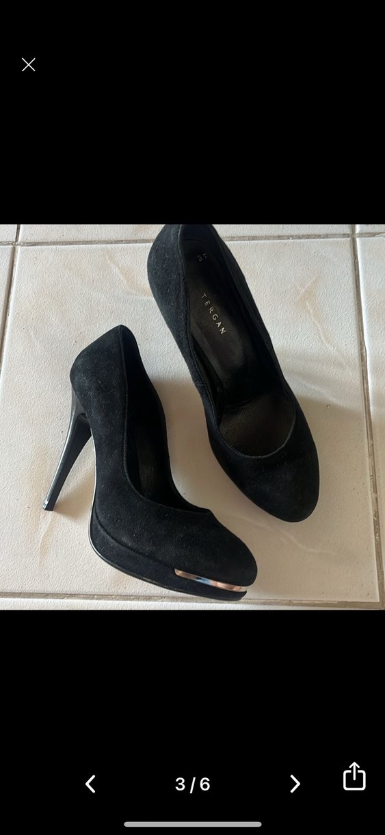 Siyah Süet Stiletto Topuklu Kadın Ayakkabı - Görsel 5