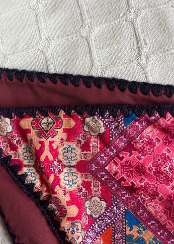H&M Bordo Fırfırlı Bohem bikini altı - Görsel 2