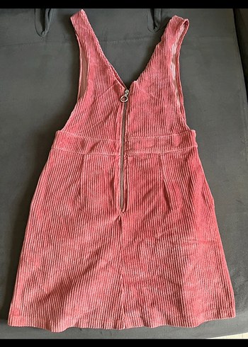 Pembe Piliseli V Yaka Kısa Etekli Salopet - Görsel 2