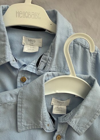 4 Yaş Beden Mavi Denim Erkek Çocuk Uzun Kollu Gömlek