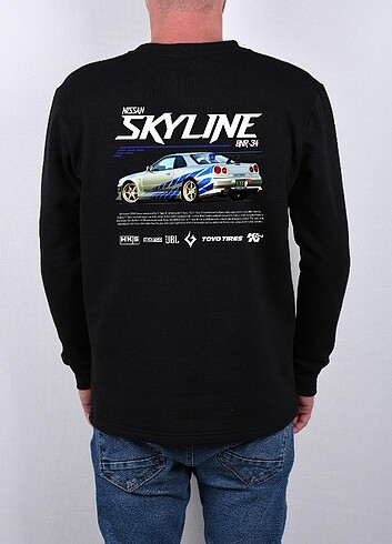 Skyline sırt baskılı sweetshirt 