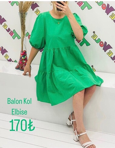 Balon kol elbise