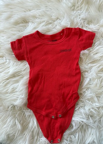 Kısa Kollu Koyu Kırmızı Bebek Kız Body - Görsel 2