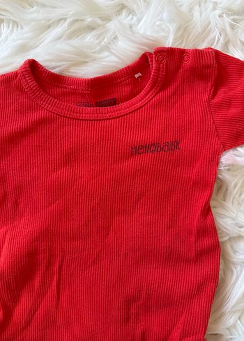 Kısa Kollu Koyu Kırmızı Bebek Kız Body - Görsel 3