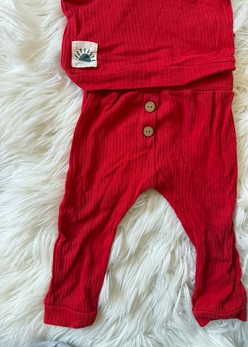 Kız Bebek Kırmızı Uzun Kollu Takım - Görsel 2