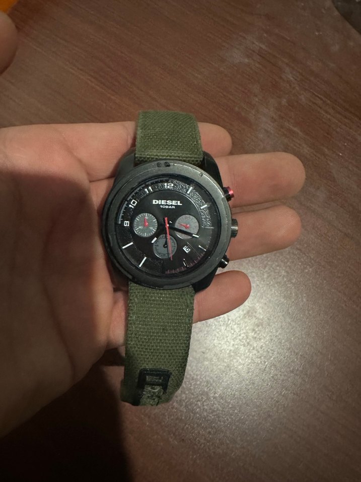 Yeşil Kumaş Kayışlı Diesel Erkek Kol Saati - Görsel 4