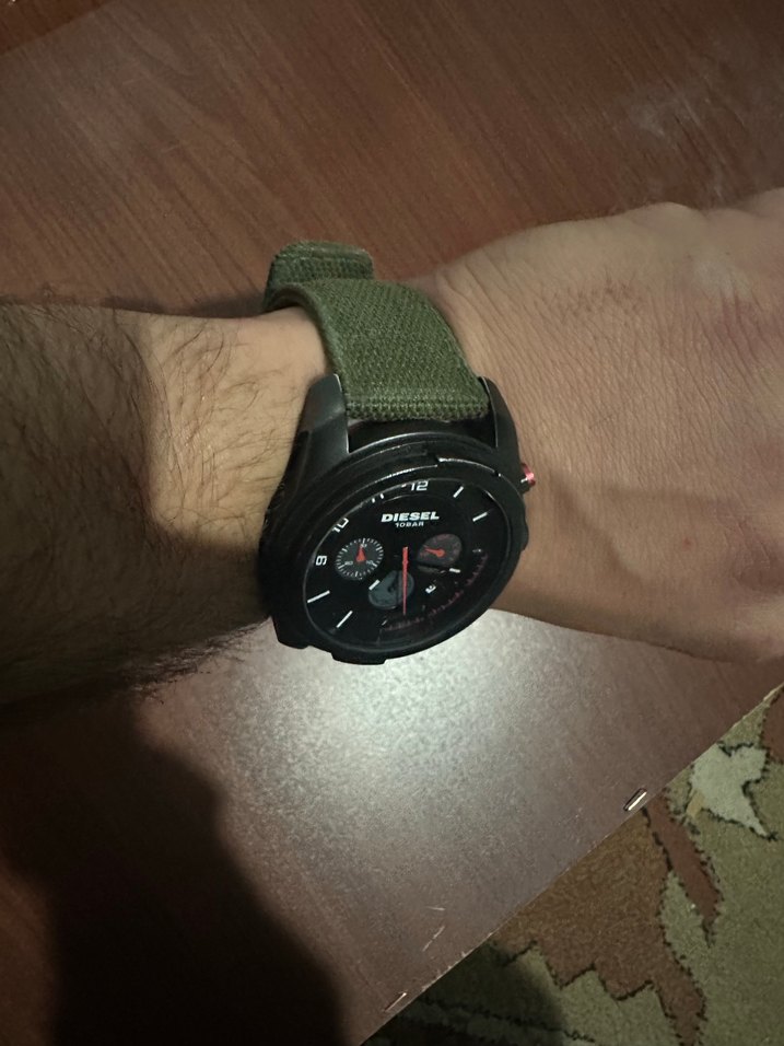 Yeşil Kumaş Kayışlı Diesel Erkek Kol Saati - Görsel 3