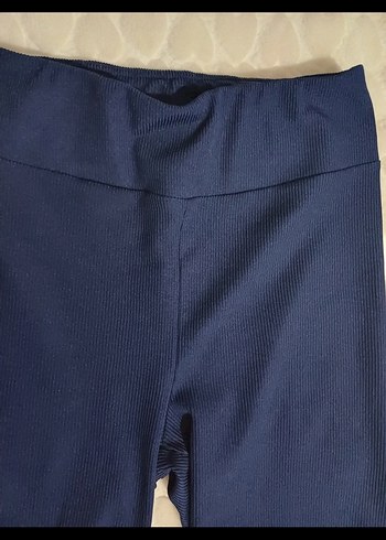 Lacivert Fitilli Şort Tayt - Görsel 2