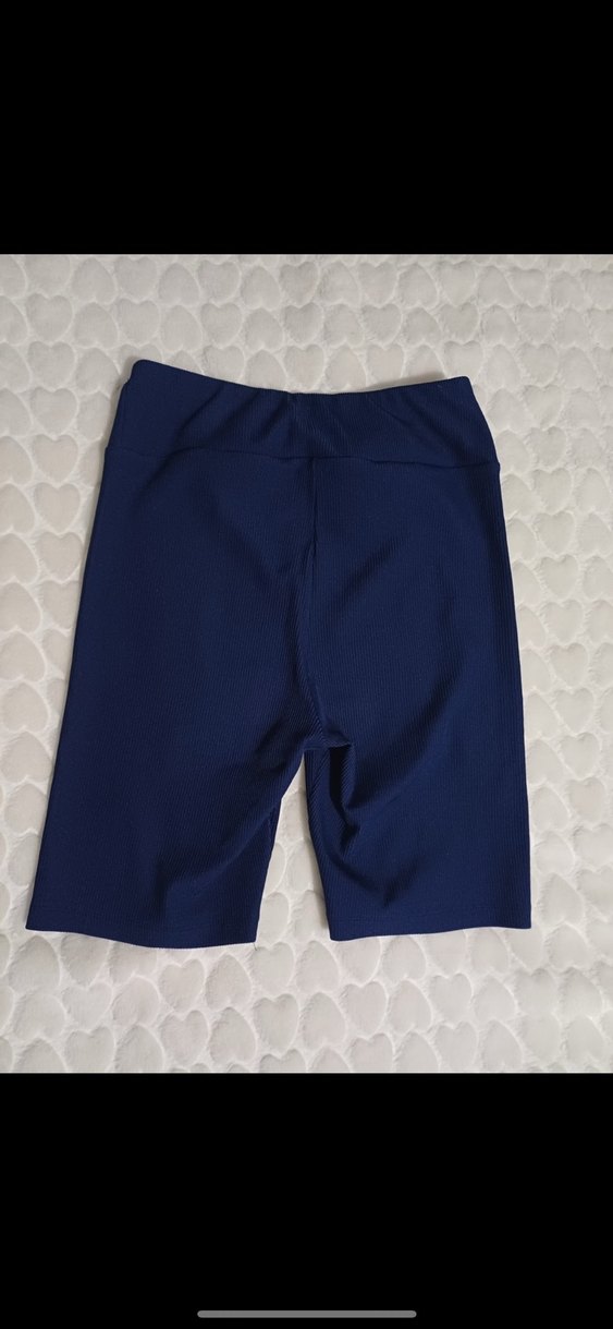 Lacivert Fitilli Şort Tayt - Görsel 3