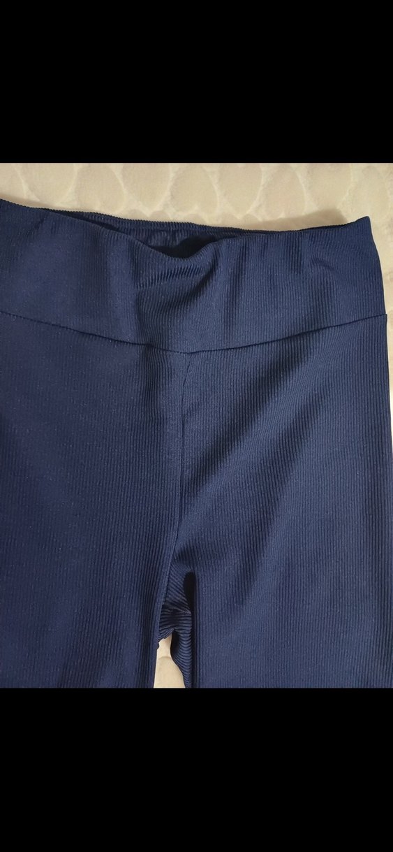 Lacivert Fitilli Şort Tayt - Görsel 2