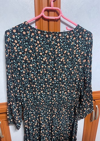 Çiçek Desenli Mini Elbise, Yarım Kol - Görsel 2