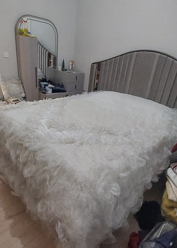 Beyaz Düz Yatak Örtüsü - Görsel 9