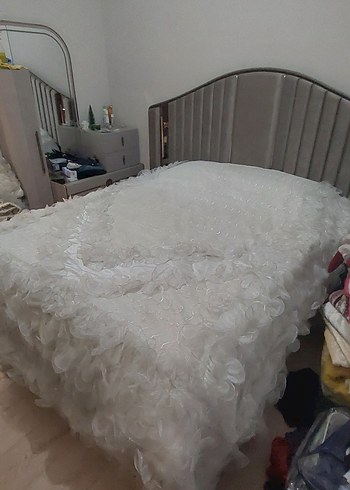 Beyaz Düz Yatak Örtüsü - Görsel 5