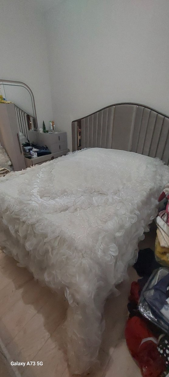 Beyaz Düz Yatak Örtüsü - Görsel 5