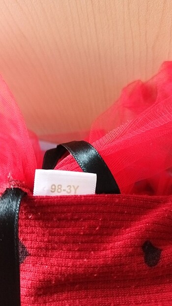 24-36 Ay Beden kırmızı Renk Tütülü elbise 