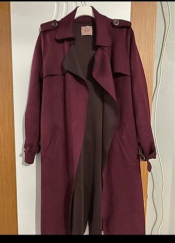 Bordo kaşe ceket trençkot