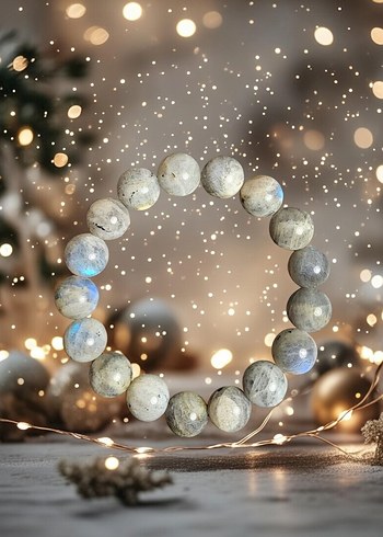 Labrodorit Doğal Taş Bileklik (12 mm) - Görsel 2