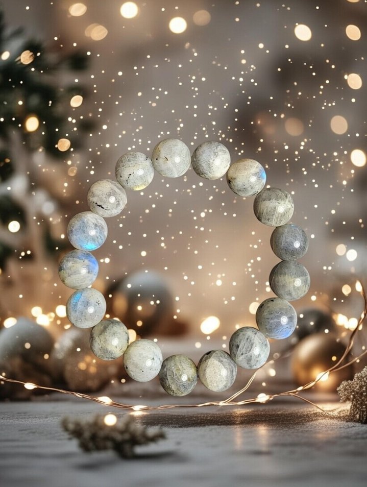 Labrodorit Doğal Taş Bileklik (12 mm) - Görsel 2