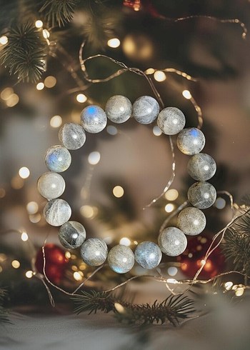 Labrodorit Doğal Taş Bileklik (12 mm) - Görsel 2